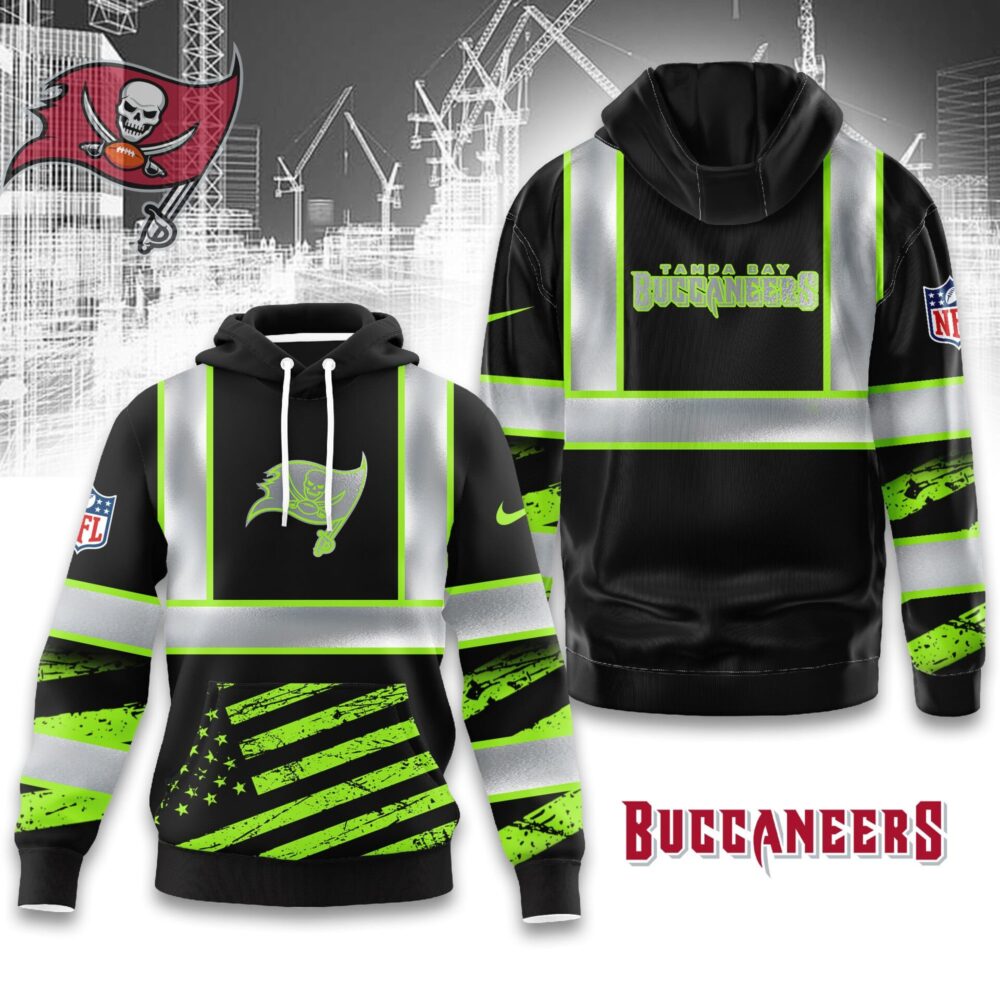 Tampa Bay Buccaneers | Premium NFL Safety Hi-Vis Hoodie MM - 4XL, Black