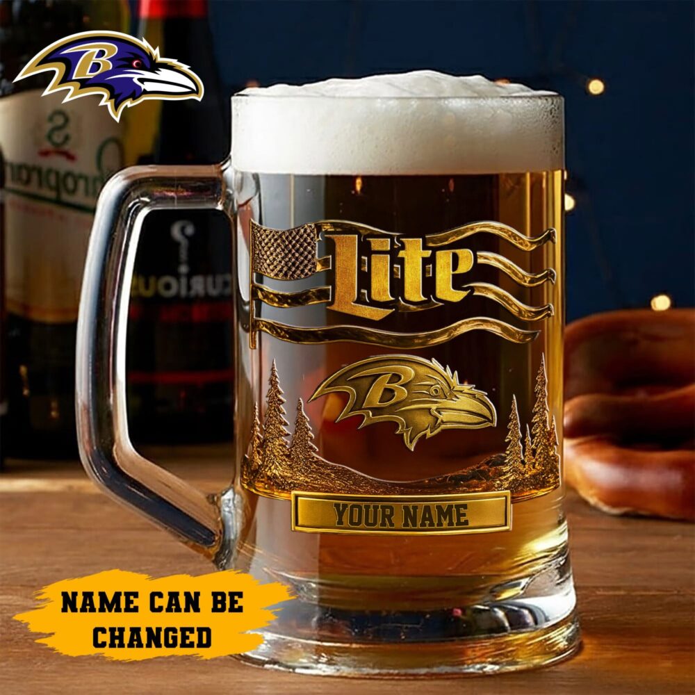 Baltimore Ravens | Premium NFL Miller Lite Beer Glasses NY