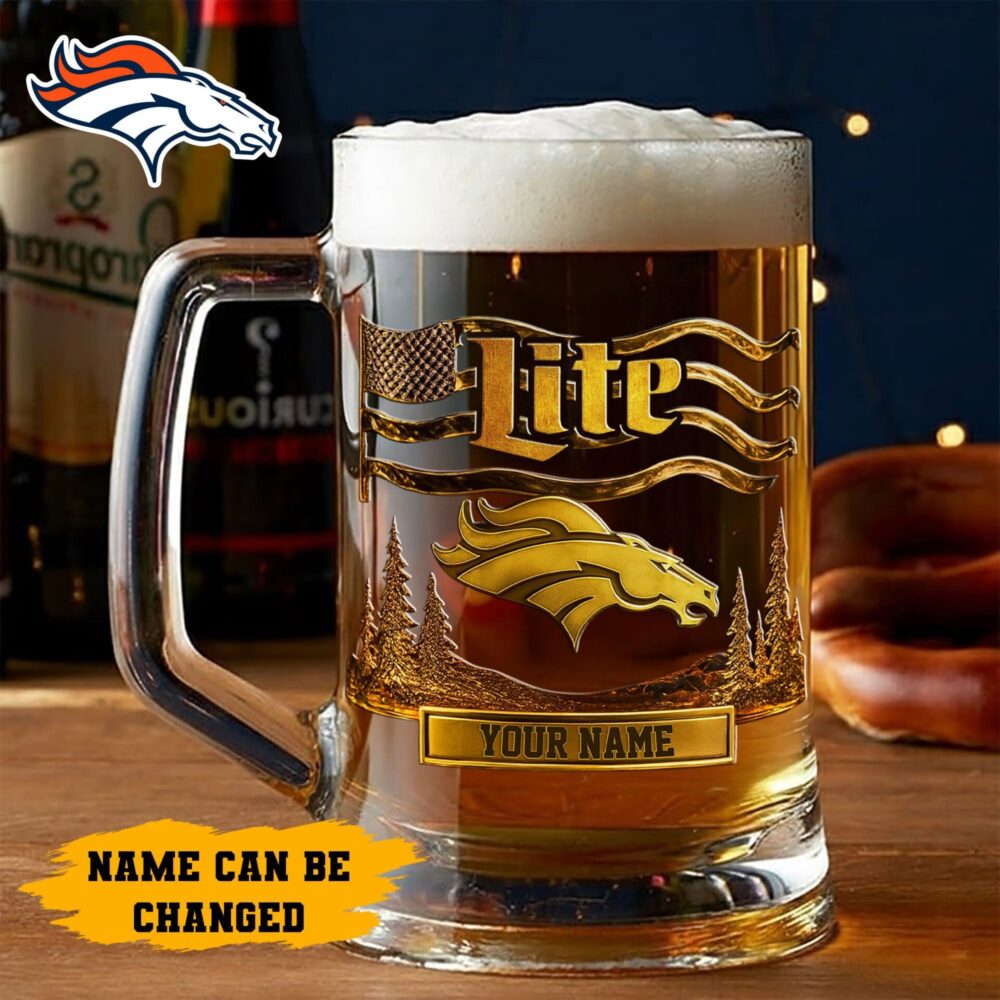 Denver Broncos | Premium NFL Miller Lite Beer Glasses NY