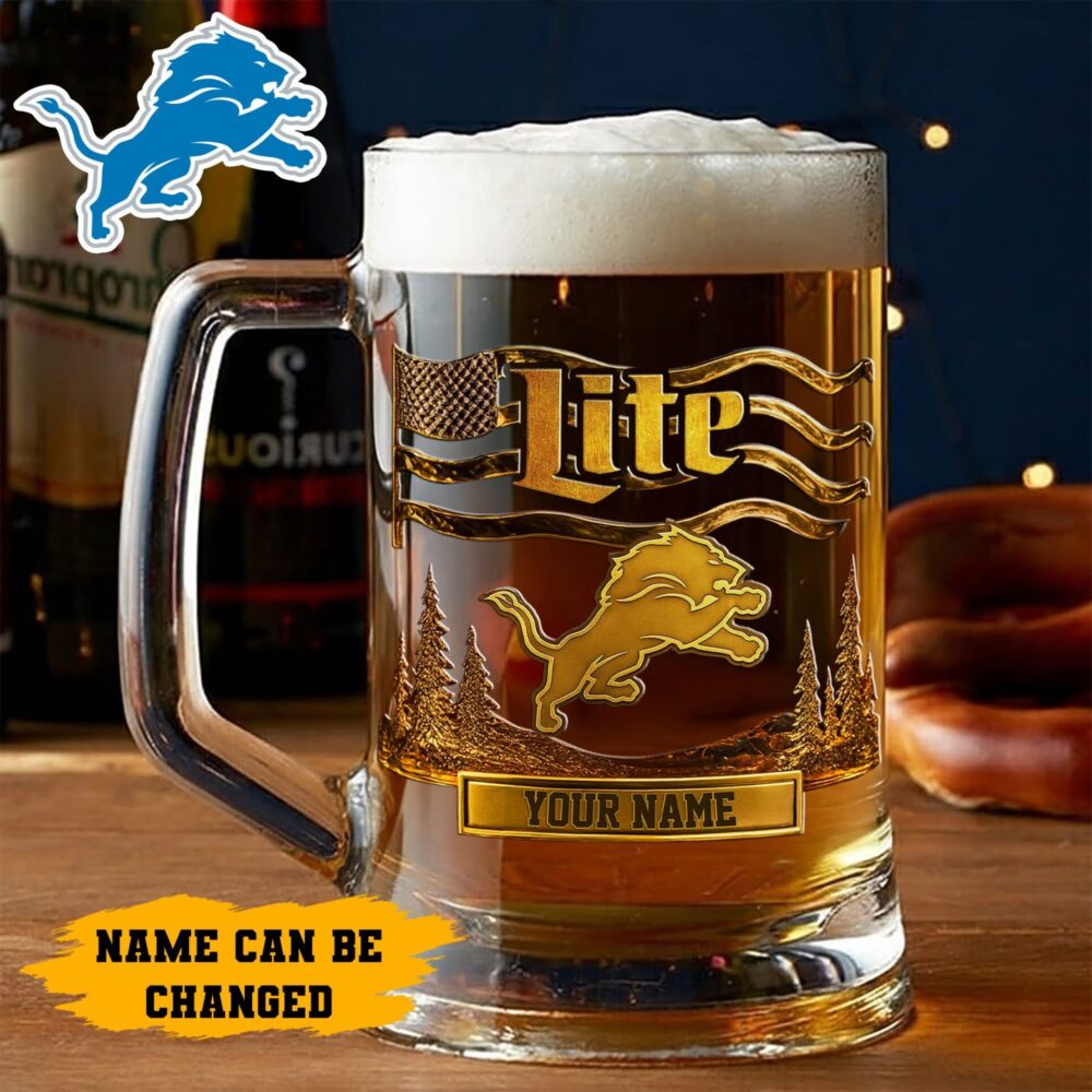 Detroit Lions | Premium NFL Miller Lite Beer Glasses NY