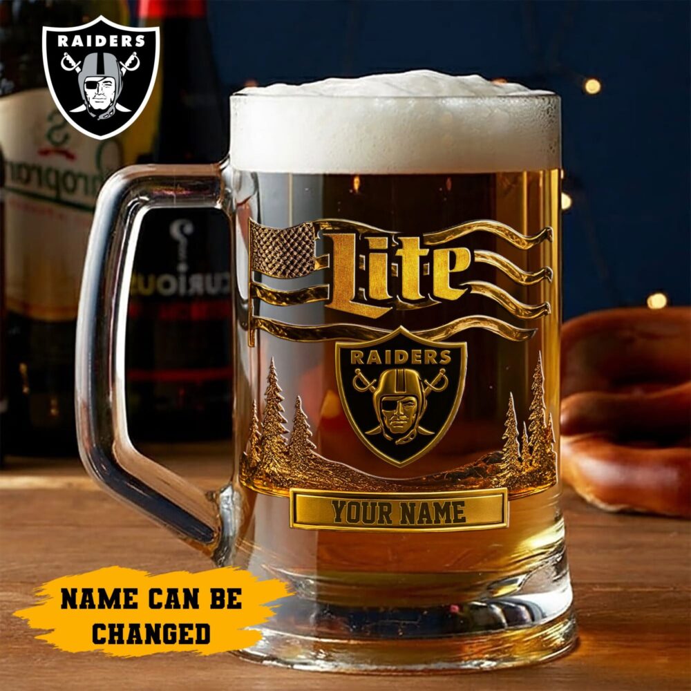 Las Vegas Raiders | Premium NFL Miller Lite Beer Glasses NY