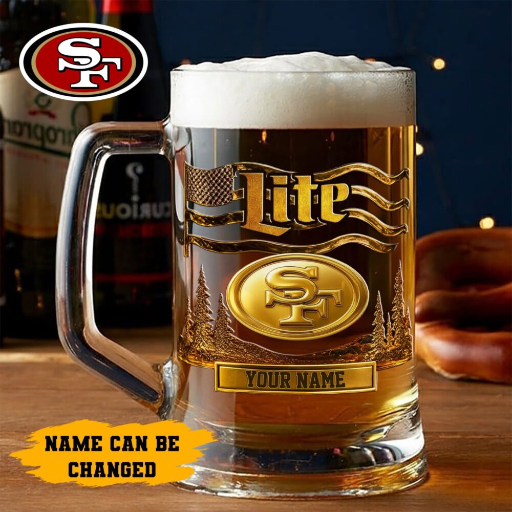 San Francisco 49ers | Premium NFL Miller Lite Beer Glasses NY