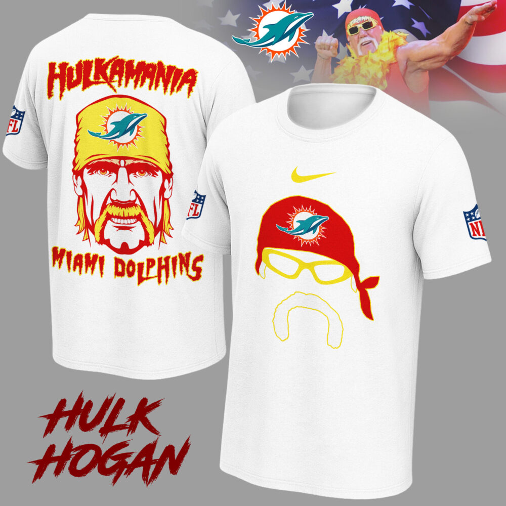 Miami Dolphins | Premium NFL Hulk Hogan 3D Shirt - White