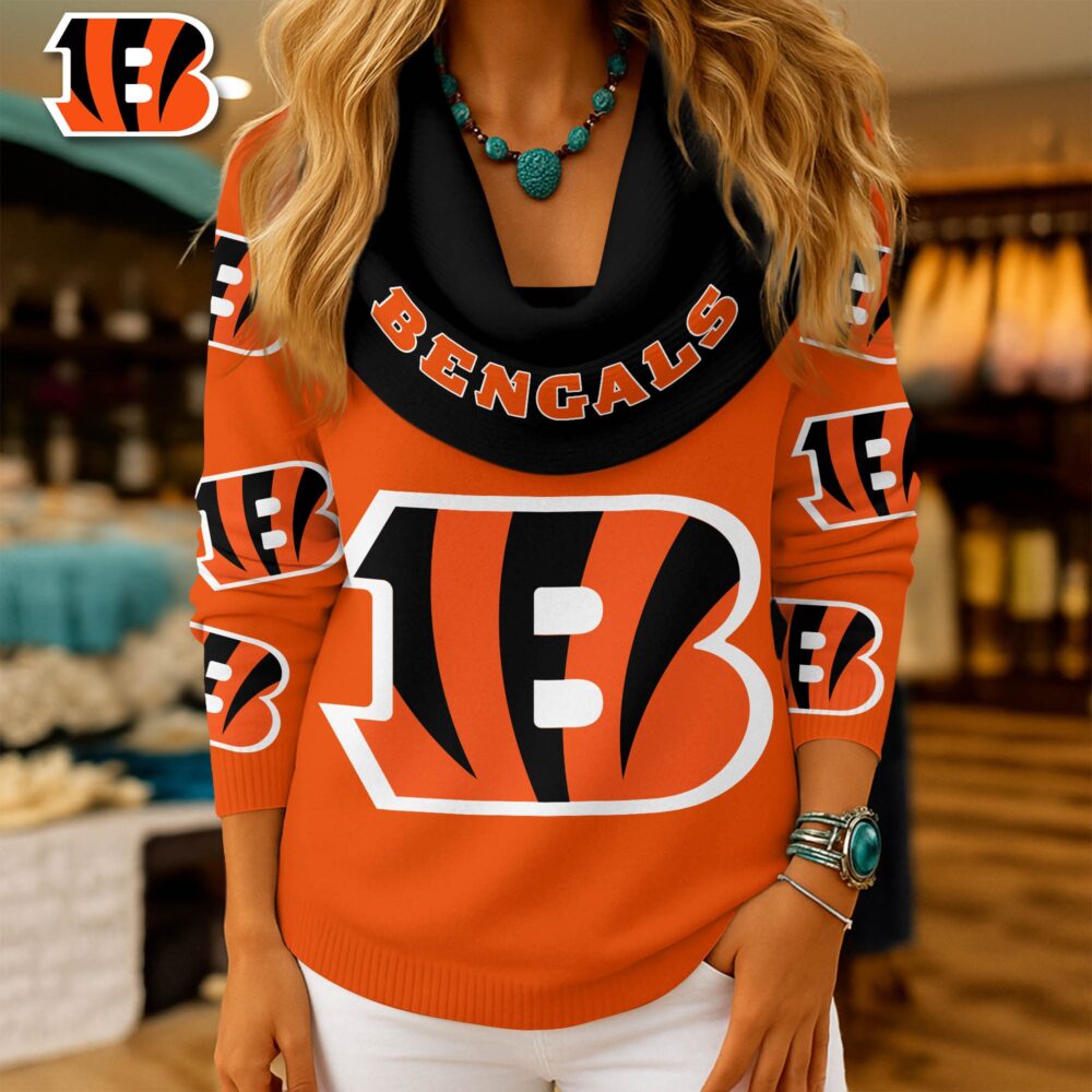 Cincinnati Bengals | Premium NFL Fan Cowl Neck Sweater 3D Shirt NY - 3XL