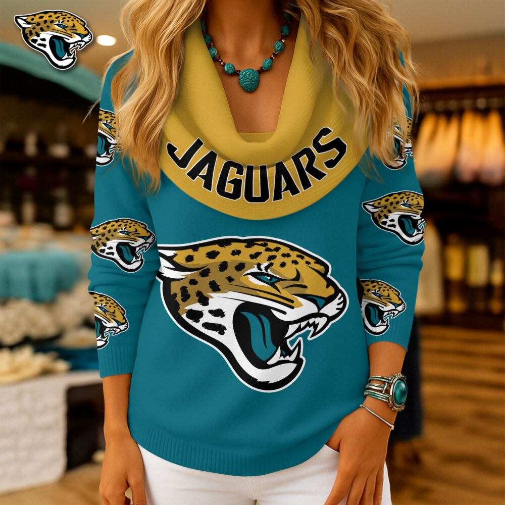 Jacksonville Jaguars | Premium NFL Fan Cowl Neck Sweater 3D Shirt NY