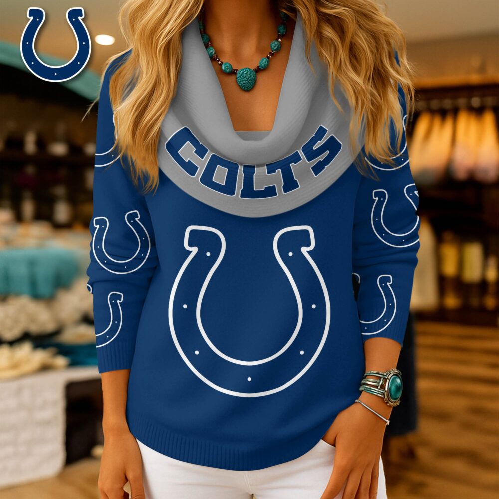 Indianapolis Colts | Premium NFL Fan Cowl Neck Sweater 3D Shirt NY