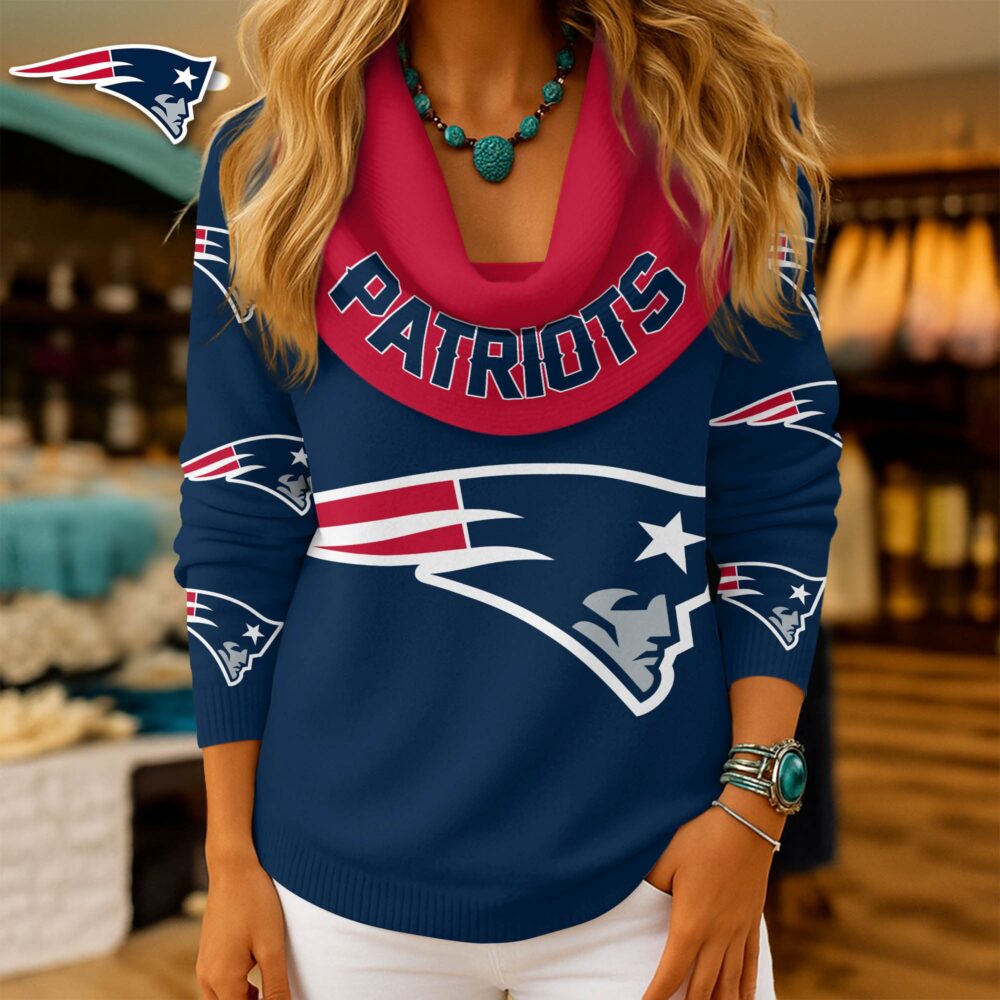 New England Patriots | Premium NFL Fan Cowl Neck Sweater 3D Shirt NY