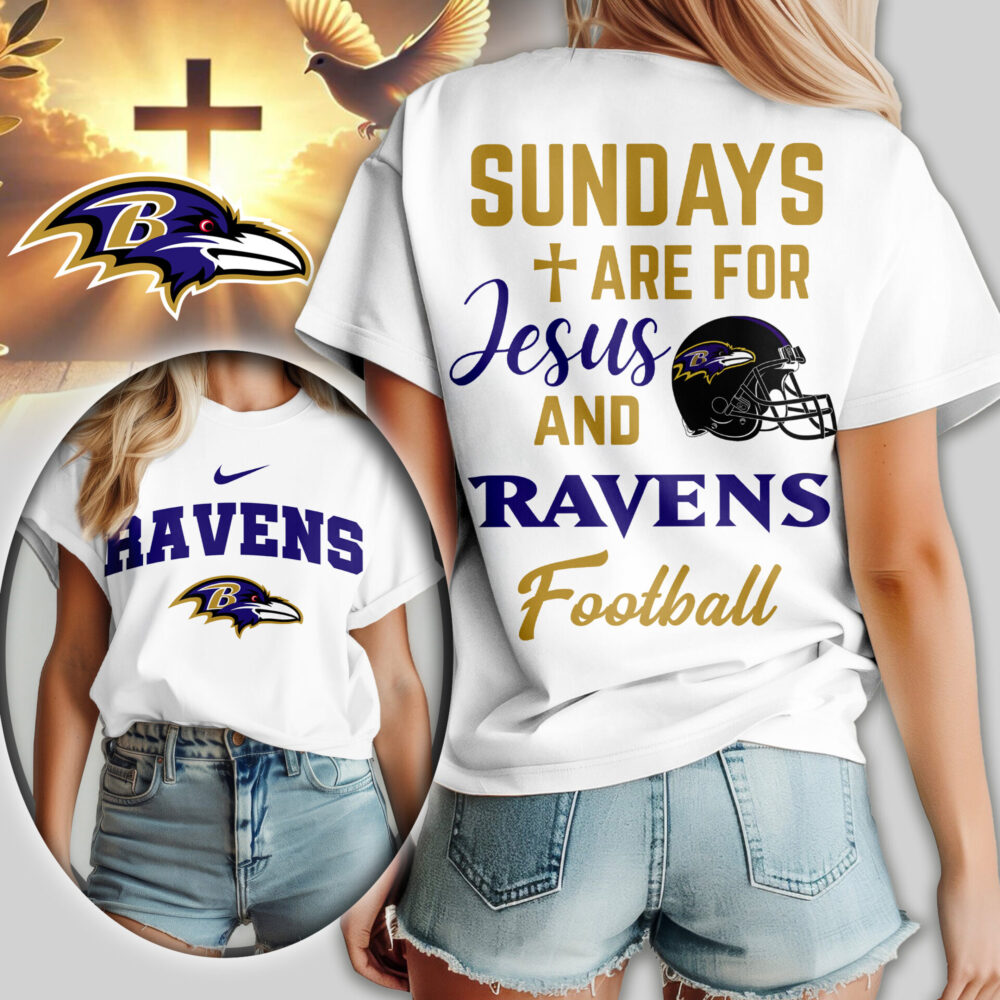 Baltimore Ravens | Premium NFL Sundays Are For Jesus and Football Women Shirt TD