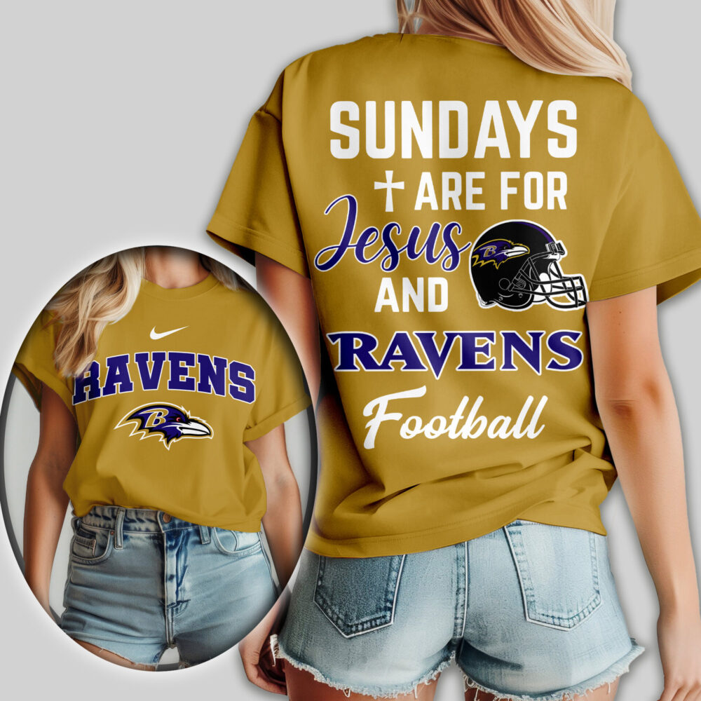 Baltimore Ravens | Premium NFL Sundays Are For Jesus and Football Women Shirt TD