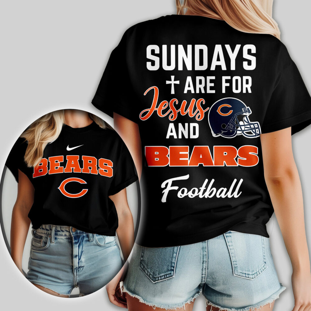 Chicago Bears | Premium NFL Sundays Are For Jesus and Football Women Shirt TD