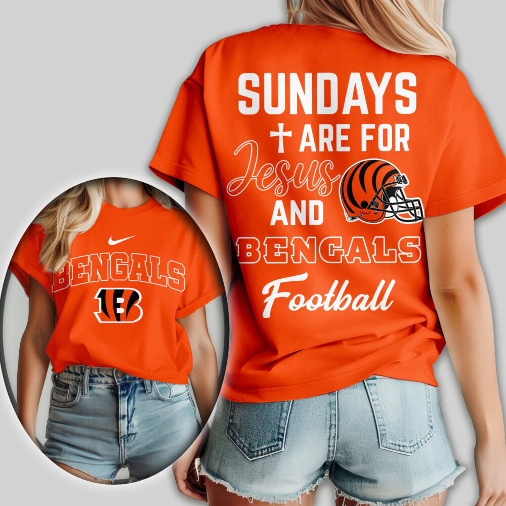 Cincinnati Bengals | Premium NFL Sundays Are For Jesus and Football Women Shirt TD