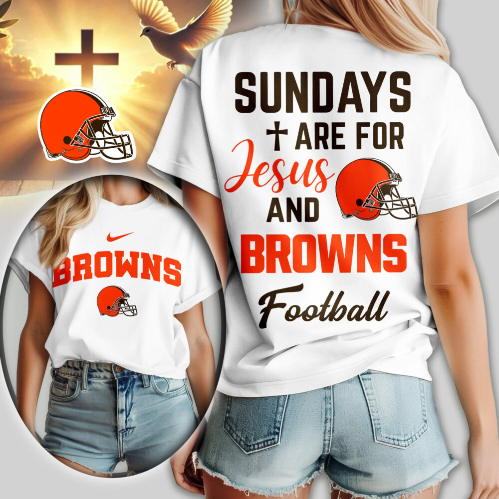 Cleveland Browns | Premium NFL Sundays Are For Jesus and Football Women Shirt TD