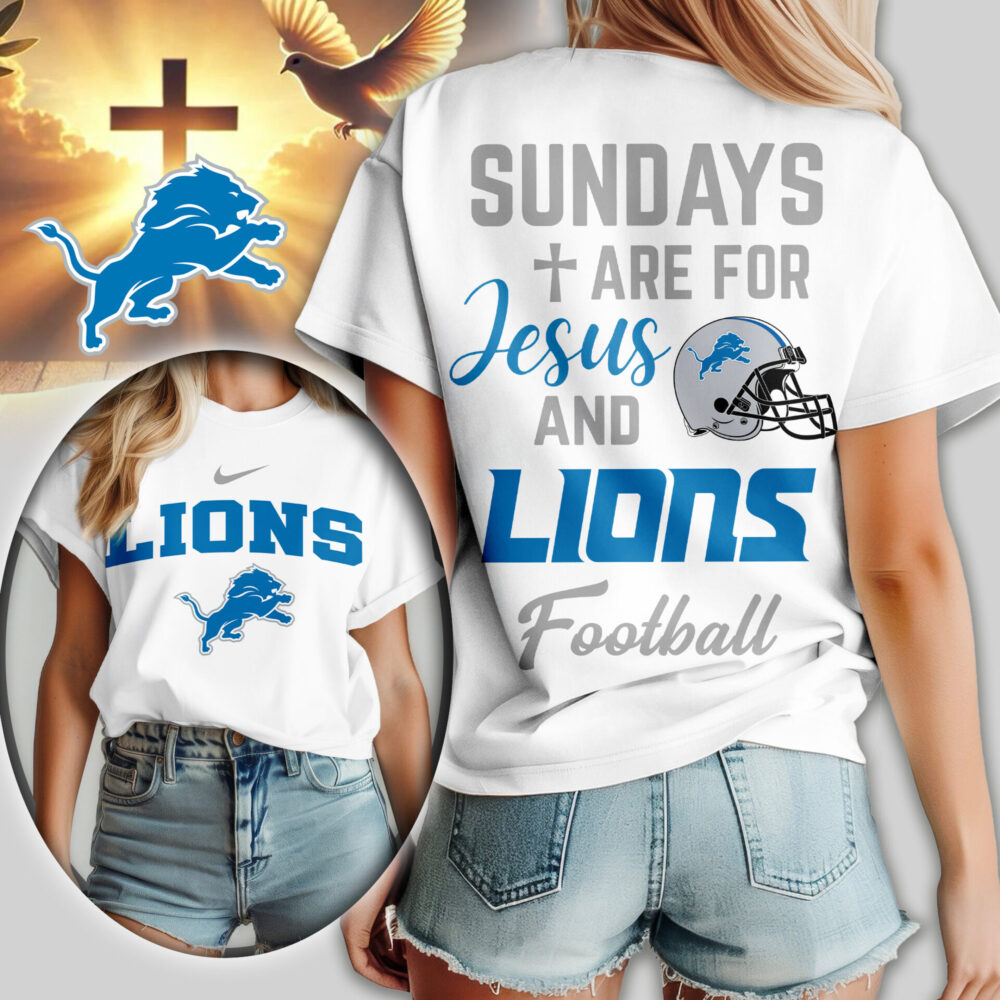 Detroit Lions | Premium NFL Sundays Are For Jesus and Football Women Shirt TD