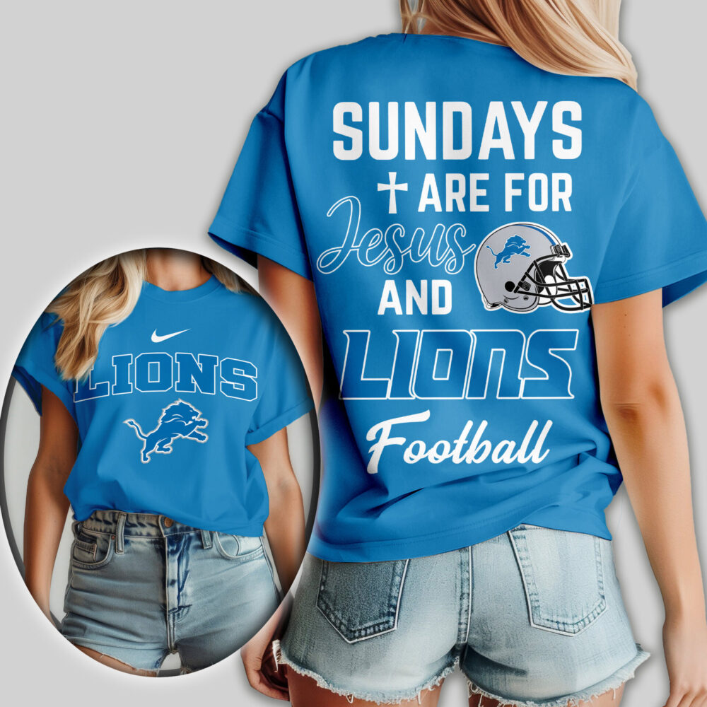 Detroit Lions | Premium NFL Sundays Are For Jesus and Football Women Shirt TD