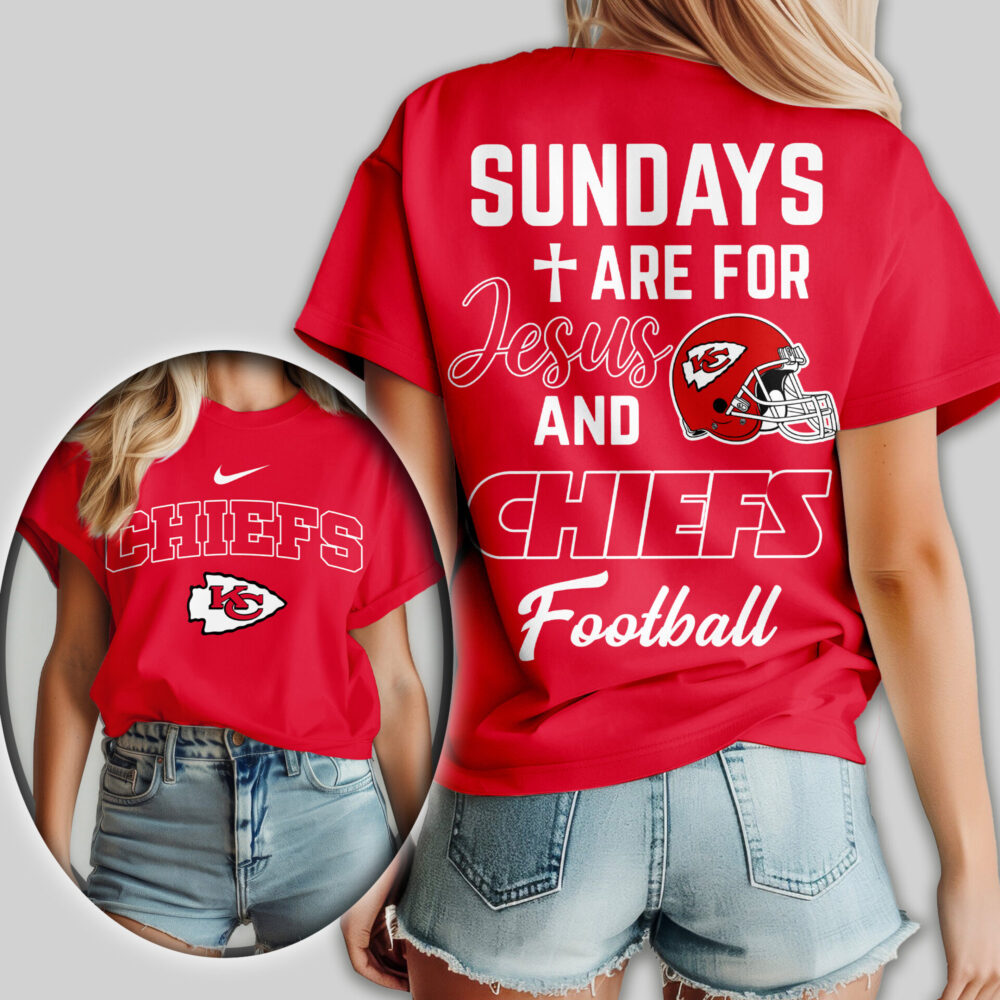 Kansas City Chiefs | Premium NFL Sundays Are For Jesus and Football Women Shirt TD