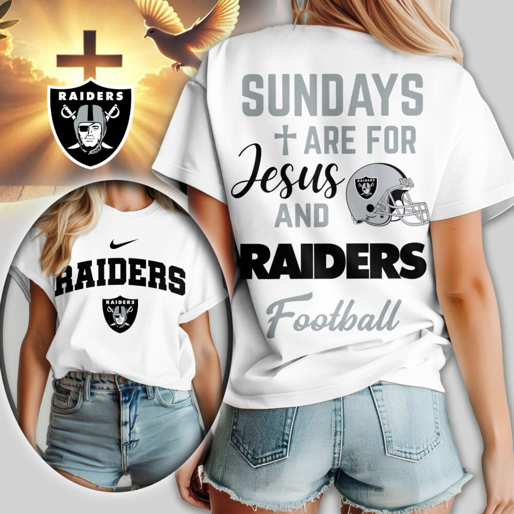 Las Vegas Raiders | Premium NFL Sundays Are For Jesus and Football Women Shirt TD