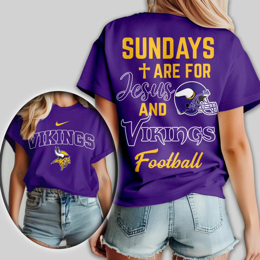 Minnesota Vikings | Premium NFL Sundays Are For Jesus and Football Women Shirt TD
