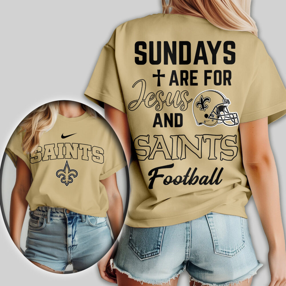 New Orleans Saints | Premium NFL Sundays Are For Jesus and Football Women Shirt TD