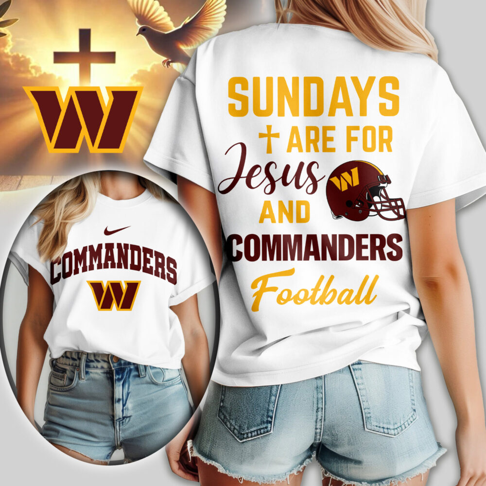 Washington Commanders | Premium NFL Sundays Are For Jesus and Football Women Shirt TD