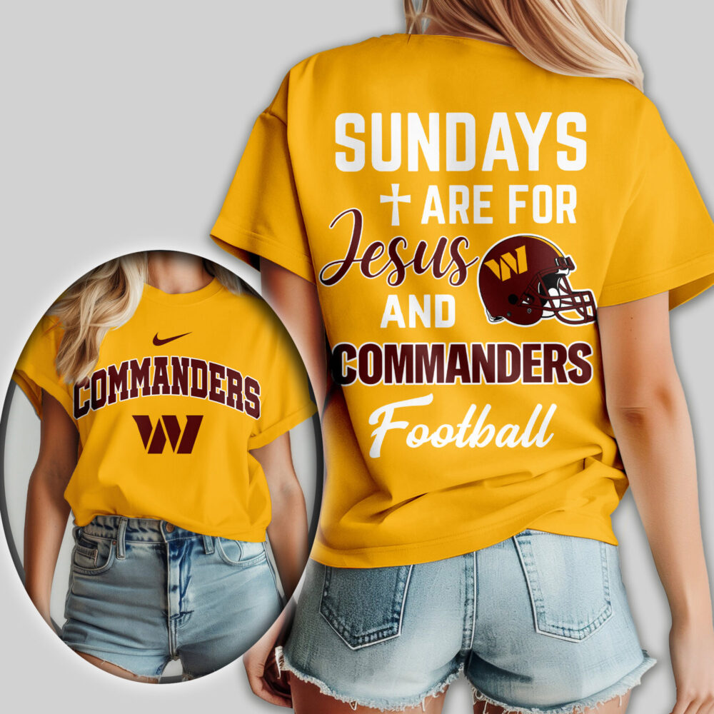 Washington Commanders | Premium NFL Sundays Are For Jesus and Football Women Shirt TD