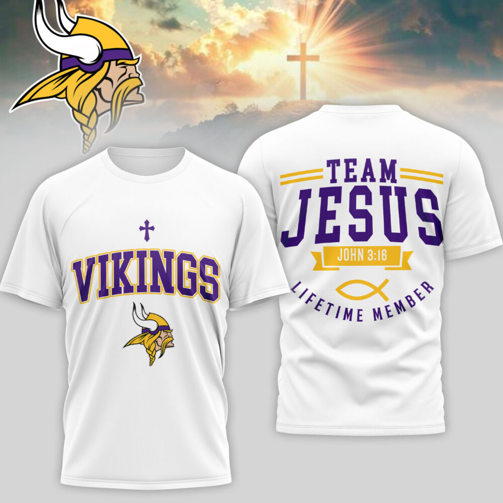 Minnesota Vikings | Premium NFL Team Jesus 3D Shirt TD