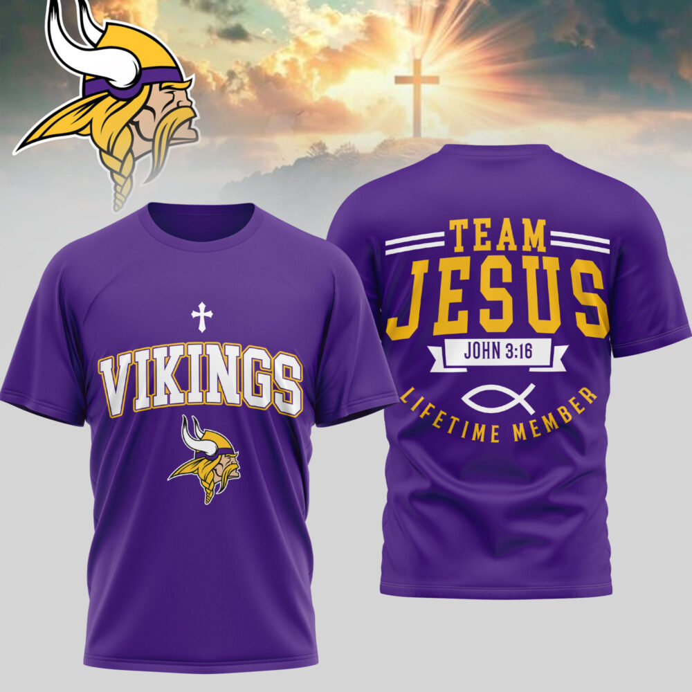Minnesota Vikings | Premium NFL Team Jesus 3D Shirt TD