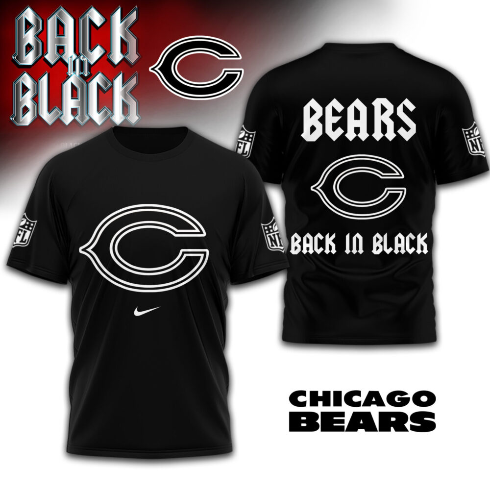 Chicago Bears | Premium NFL Back In Black 3D Shirt TD