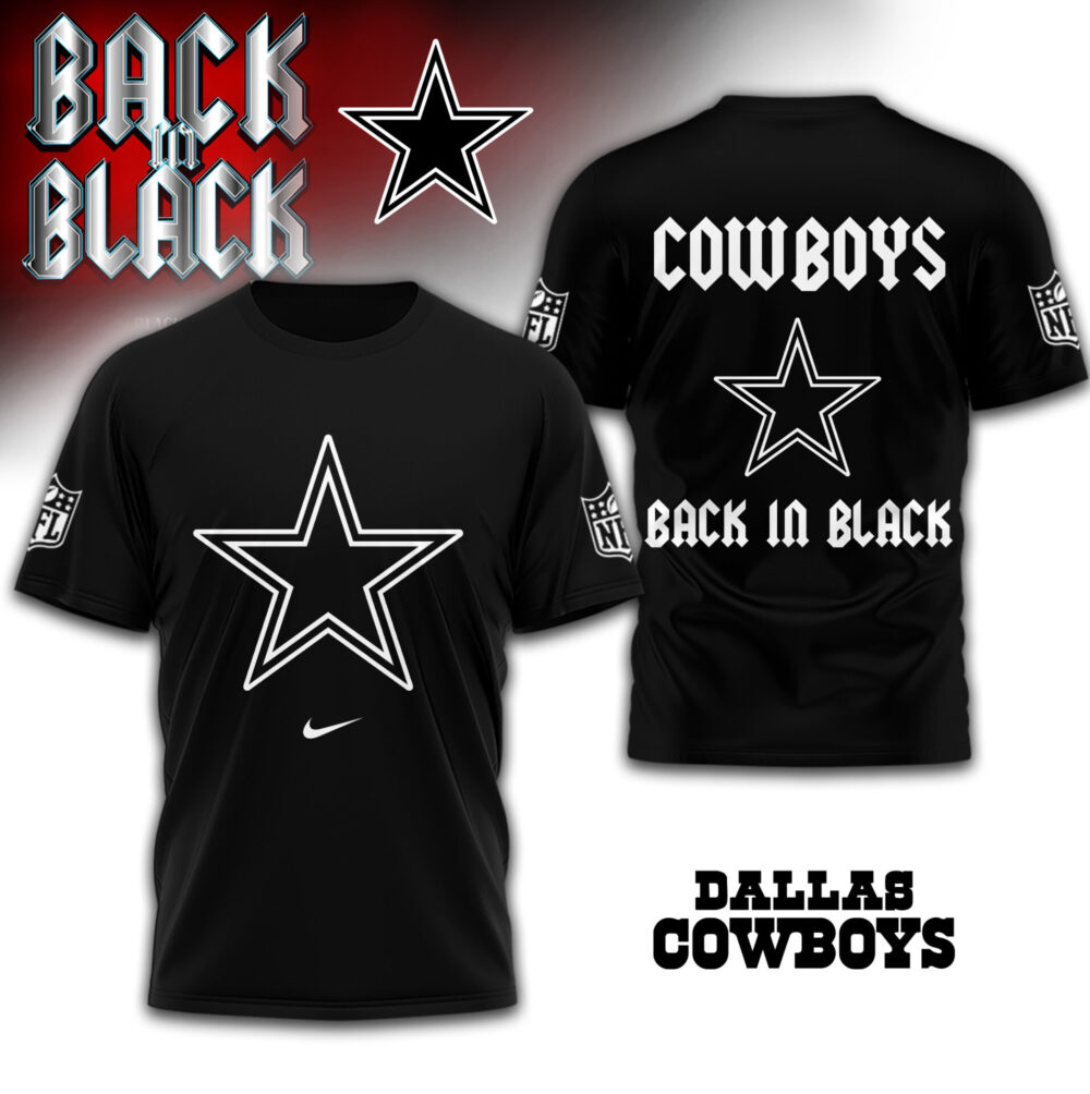 Dallas Cowboys | Premium NFL Back In Black 3D Shirt TD