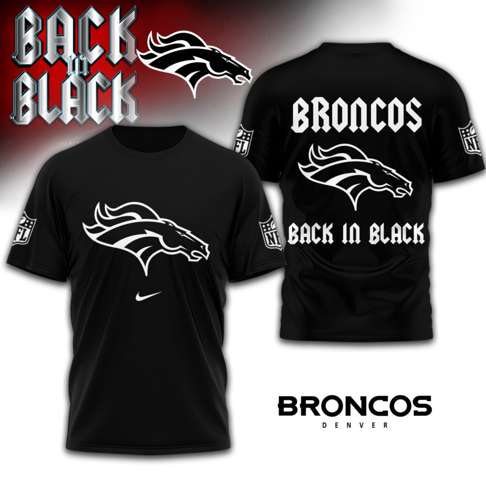 Denver Broncos | Premium NFL Back In Black 3D Shirt TD