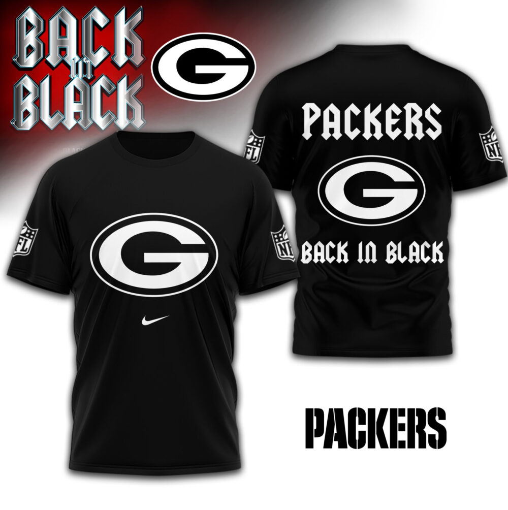 Green Bay Packers | Premium NFL Back In Black 3D Shirt TD