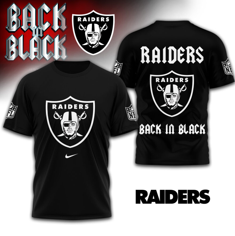 Las Vegas Raiders | Premium NFL Back In Black 3D Shirt TD - 5XL