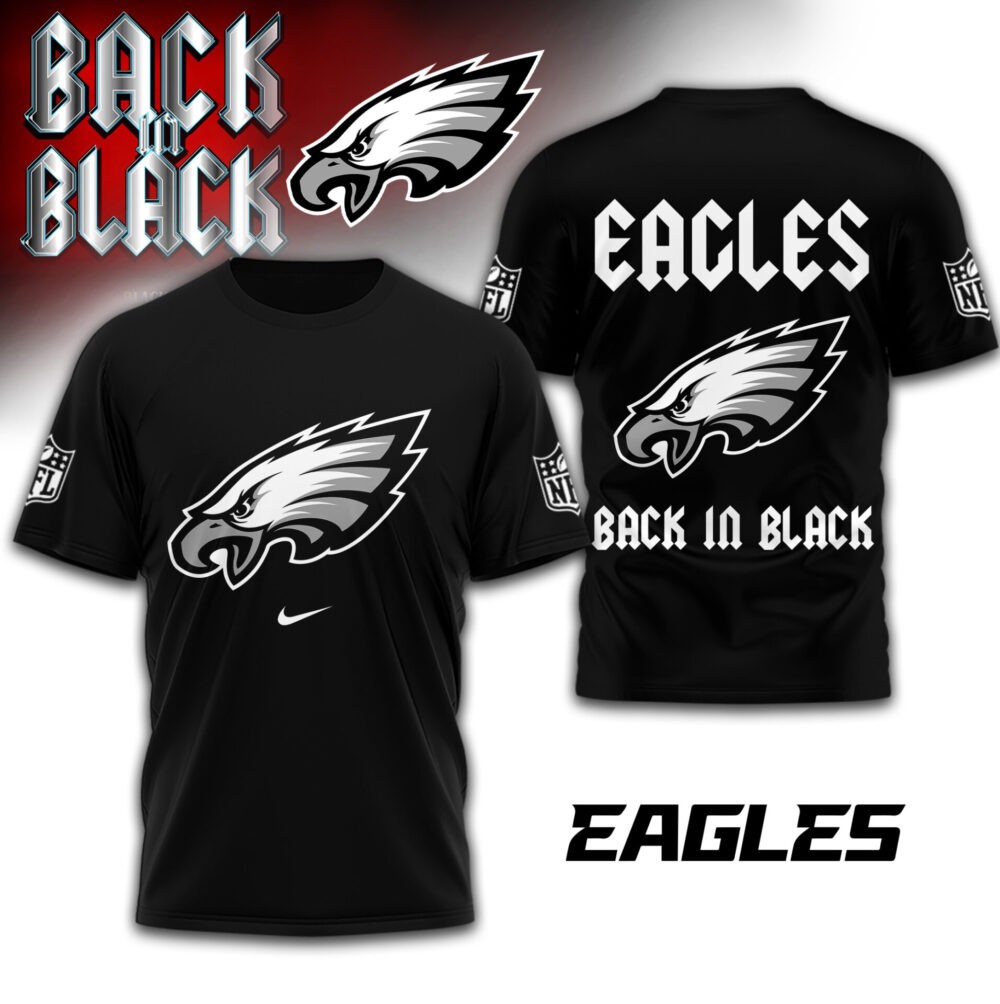 Philadelphia Eagles | Premium NFL Back In Black 3D Shirt TD