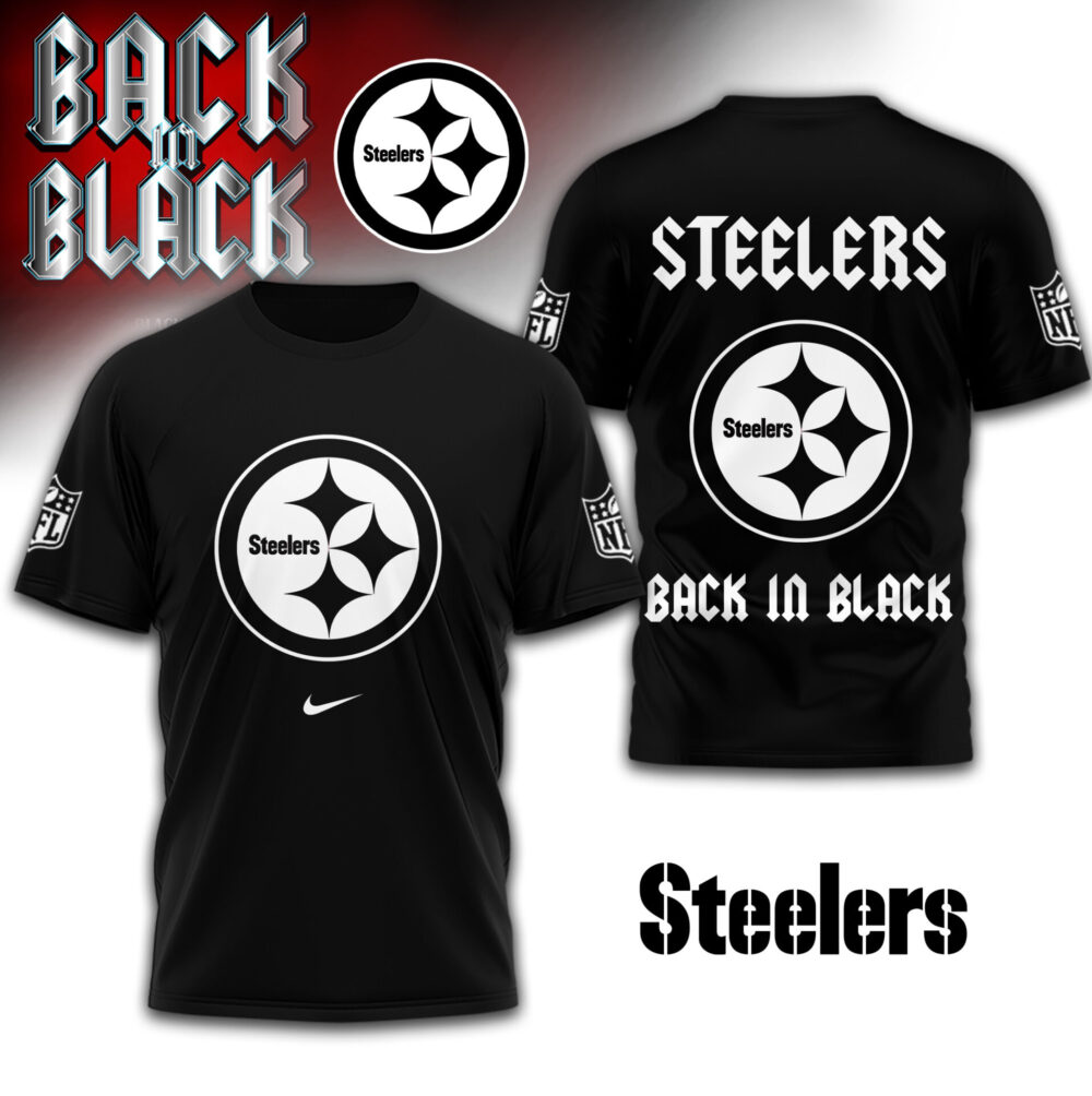 Pittsburgh Steelers | Premium NFL Back In Black 3D Shirt TD