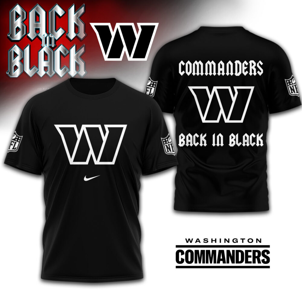 Washington Commanders | Premium NFL Back In Black 3D Shirt TD