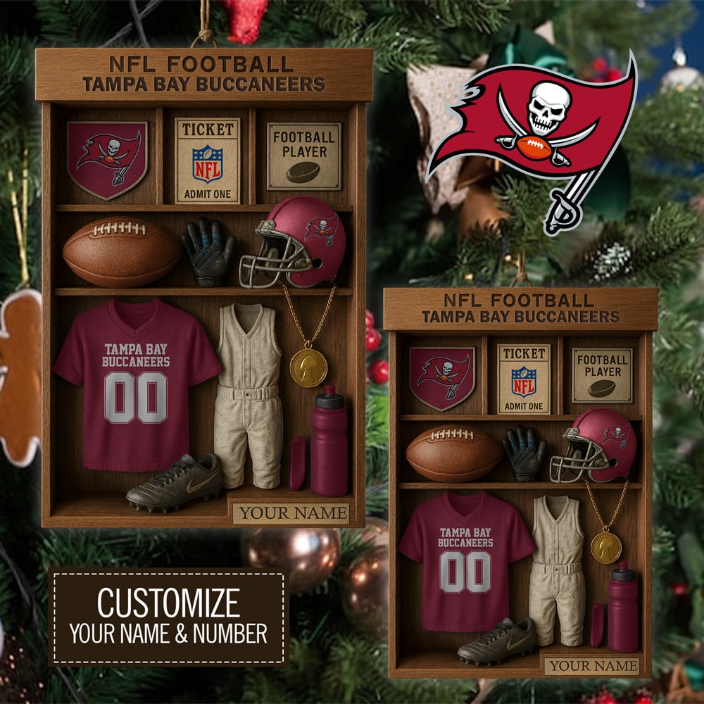 Tampa Bay Buccaneers | Premium NFL Football Locker Customizable Hanging Ornament HY