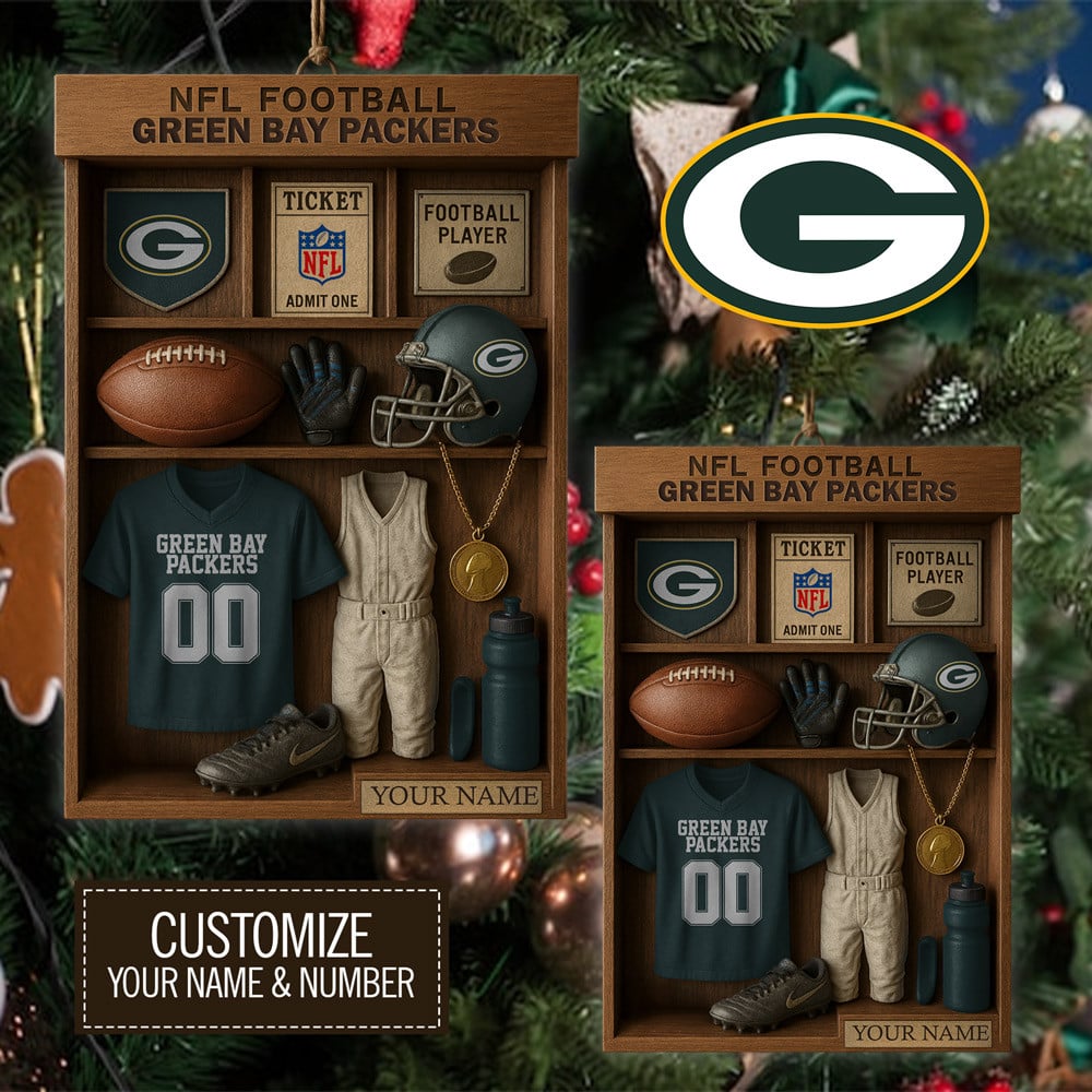 Green Bay Packers | Premium NFL Football Locker Customizable Hanging Ornament HY