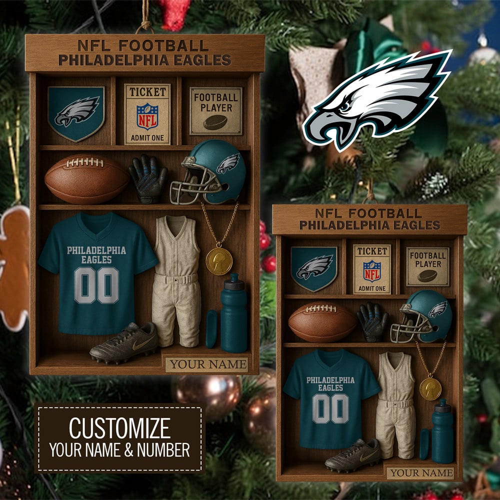 Philadelphia Eagles | Premium NFL Football Locker Customizable Hanging Ornament HY