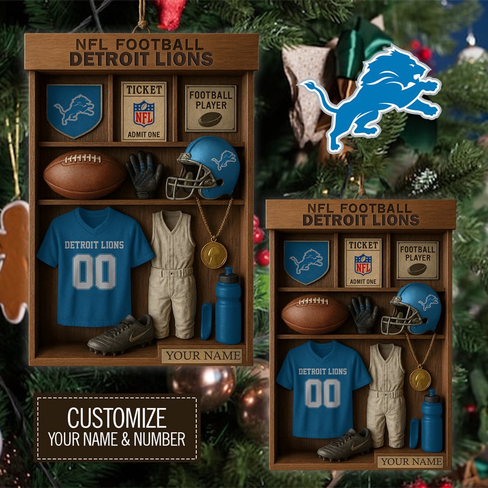 Detroit Lions | Premium NFL Football Locker Customizable Hanging Ornament HY
