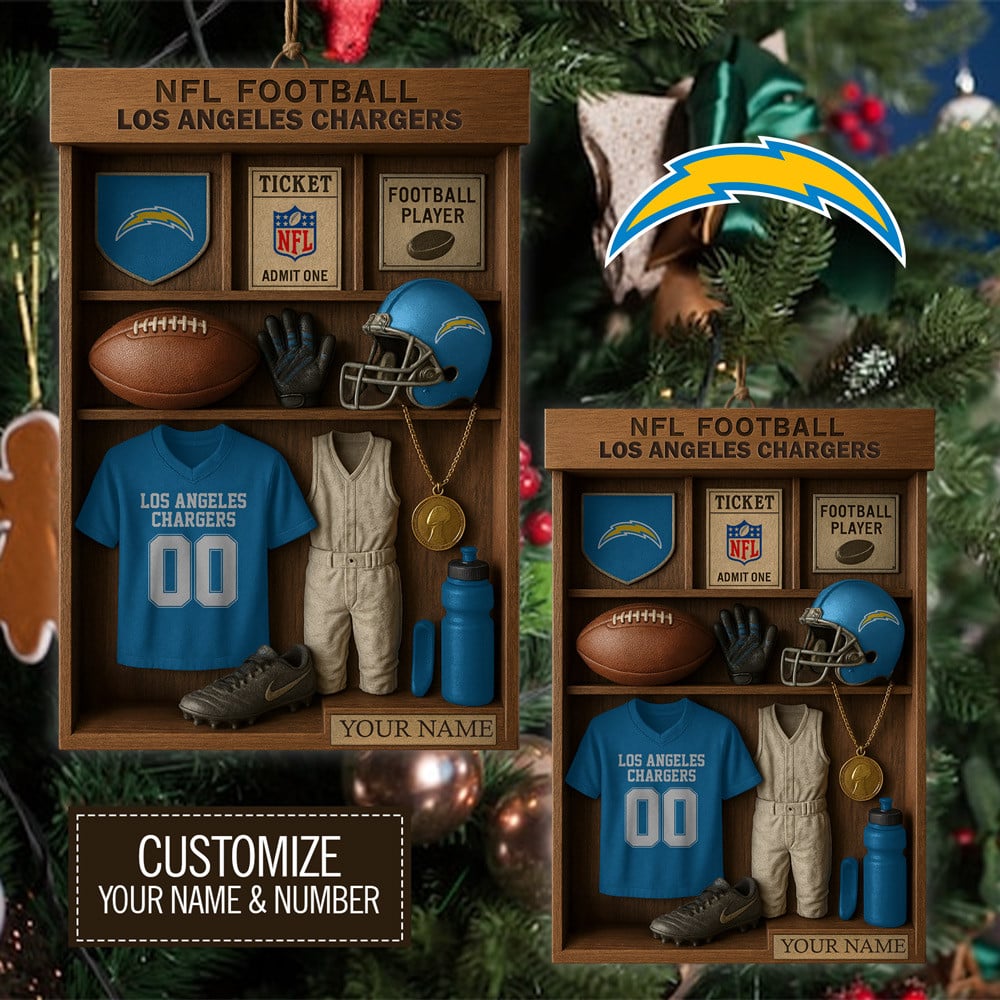 Los Angeles Chargers | Premium NFL Football Locker Customizable Hanging Ornament HY