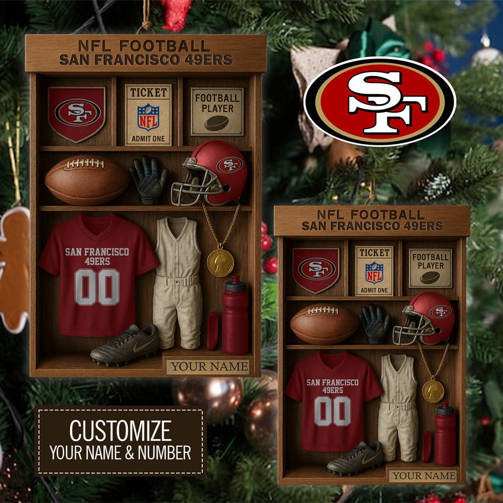 San Francisco 49ers | Premium NFL Football Locker Customizable Hanging Ornament HY