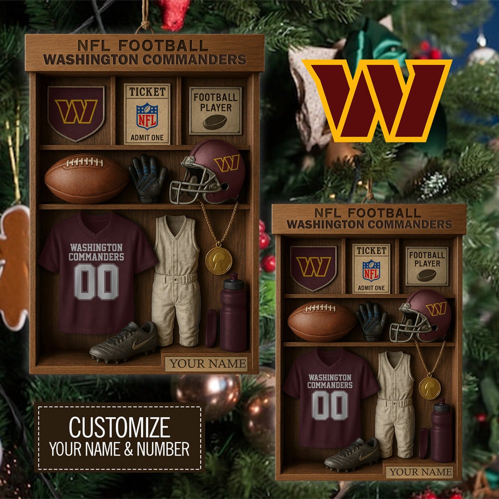 Washington Commanders | Premium NFL Football Locker Customizable Hanging Ornament HY