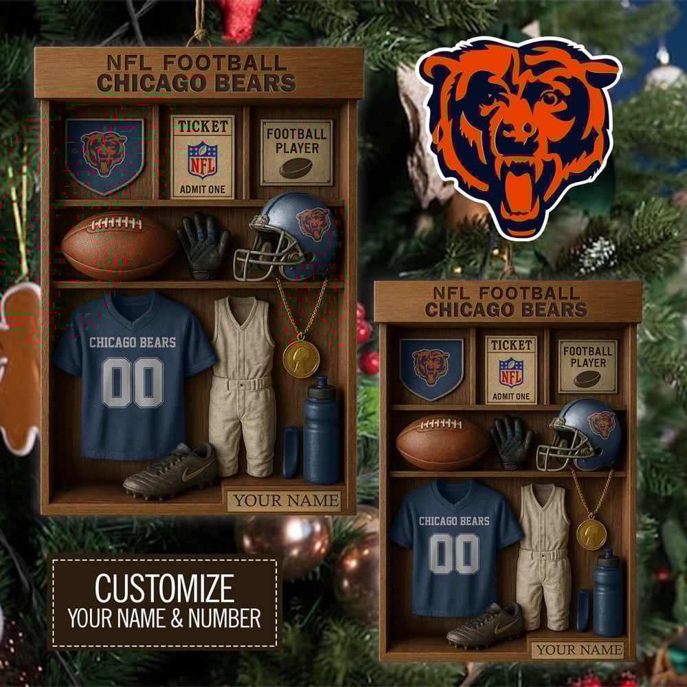 Chicago Bears | Premium NFL Football Locker Customizable Hanging Ornament HY