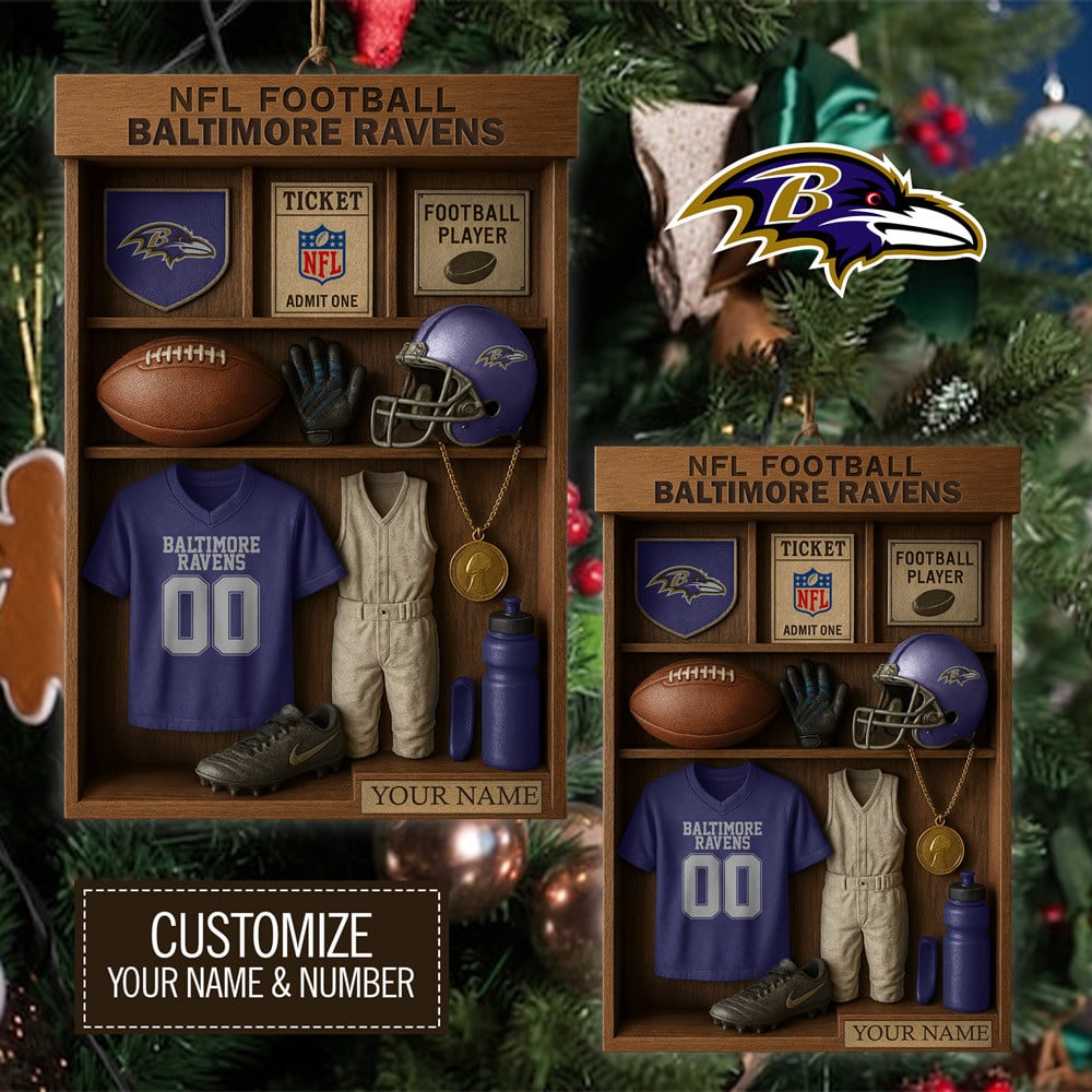 Baltimore Ravens | Premium NFL Football Locker Customizable Hanging Ornament HY