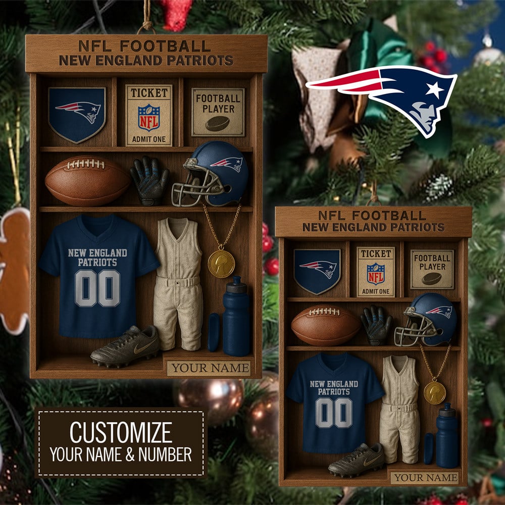 New England Patriots | Premium NFL Football Locker Customizable Hanging Ornament HY