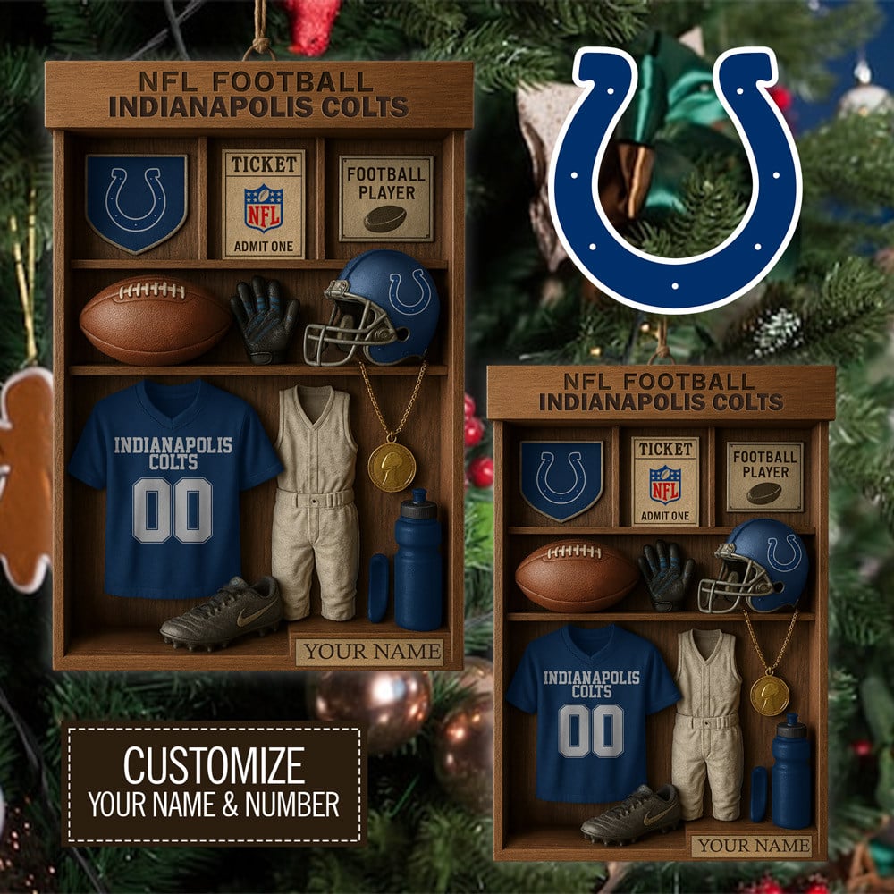 Indianapolis Colts | Premium NFL Football Locker Customizable Hanging Ornament HY