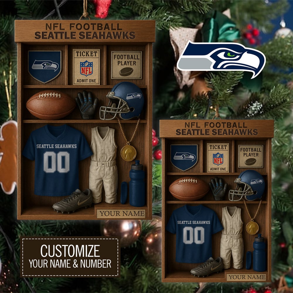 Seattle Seahawks | Premium NFL Football Locker Customizable Hanging Ornament HY