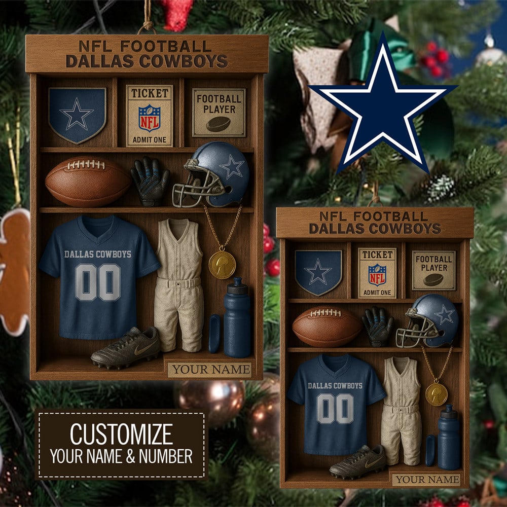 Dallas Cowboys | Premium NFL Football Locker Customizable Hanging Ornament HY