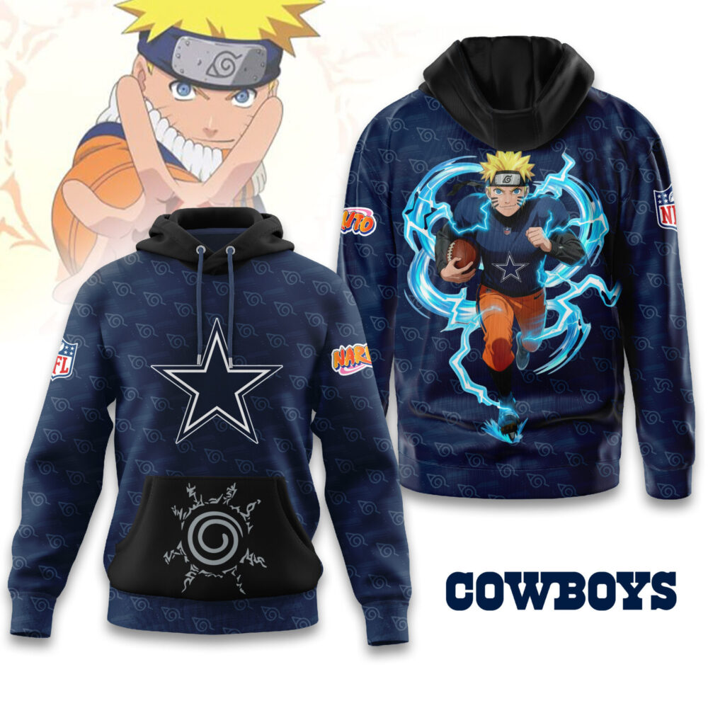 Dallas Cowboys | Premium NFL x Naruto Limited Edition Hoodie MM - 2XL, Blue