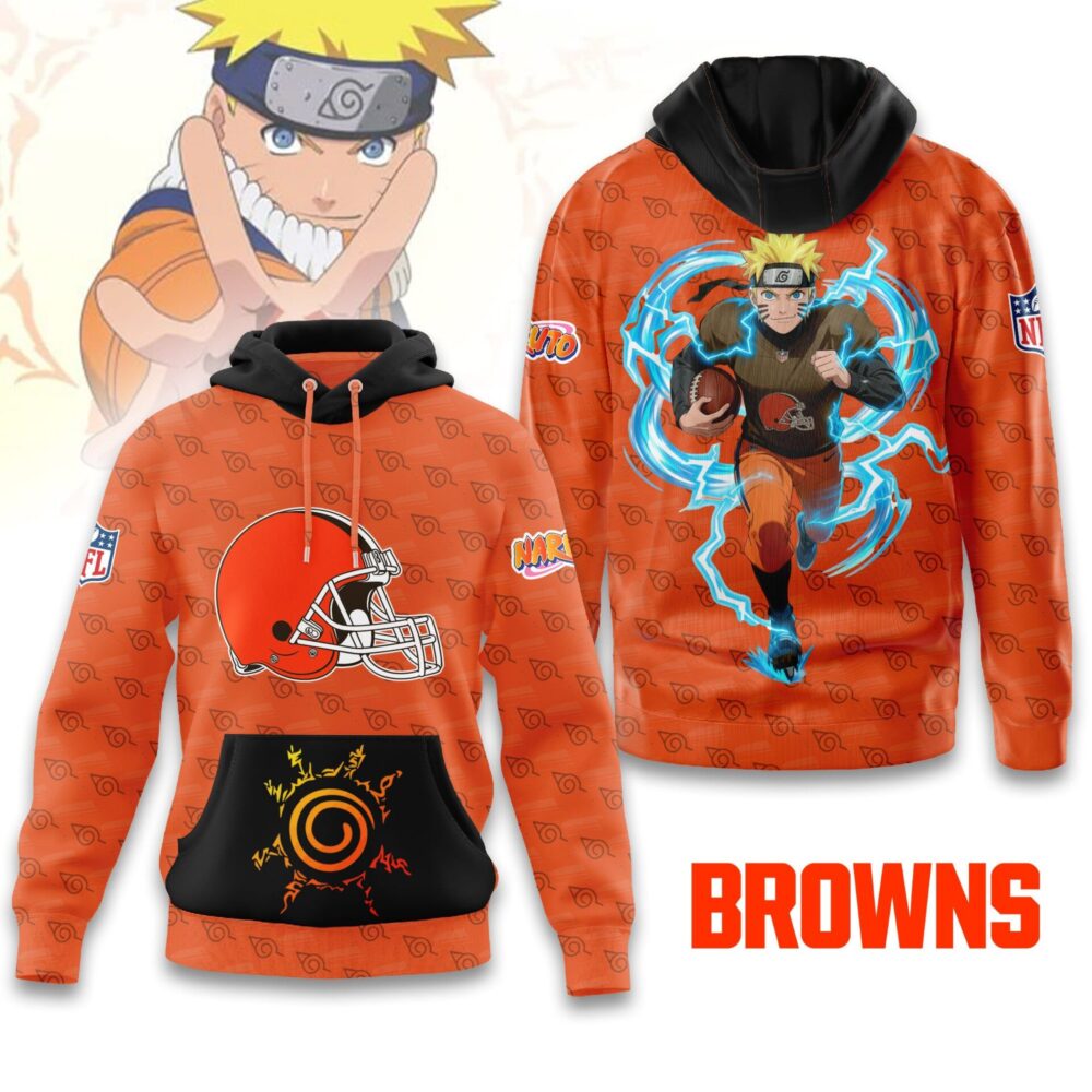 Cleveland Browns | Premium NFL x Naruto Limited Edition Hoodie MM - M, Orange