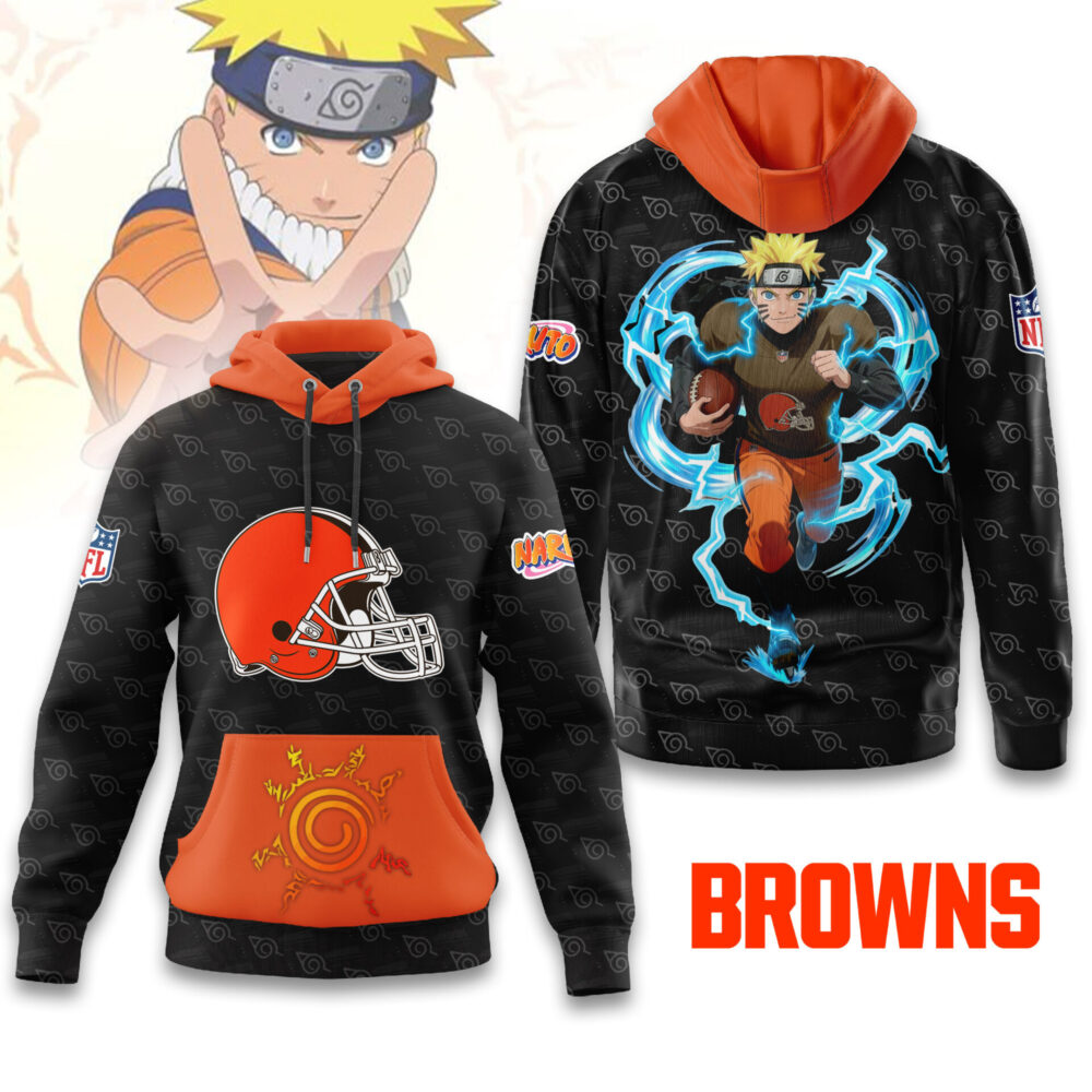 Cleveland Browns | Premium NFL x Naruto Limited Edition Hoodie MM - XL, Black